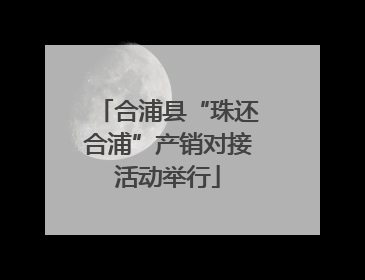合浦县“珠还合浦”产销对接活动举行