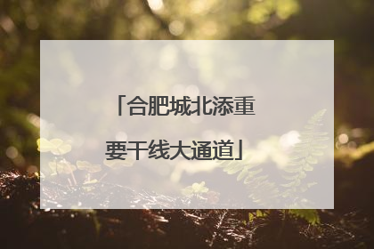 合肥城北添重要干线大通道