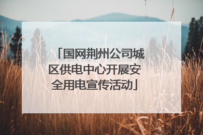 国网荆州公司城区供电中心开展安全用电宣传活动