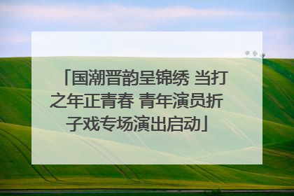 国潮晋韵呈锦绣 当打之年正青春 青年演员折子戏专场演出启动