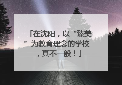 在沈阳，以“臻美”为教育理念的学校，真不一般！