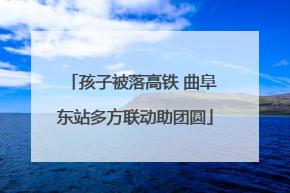 孩子被落高铁 曲阜东站多方联动助团圆