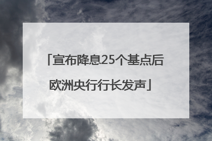 宣布降息25个基点后 欧洲央行行长发声
