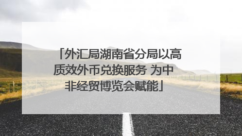 外汇局湖南省分局以高质效外币兑换服务 为中非经贸博览会赋能