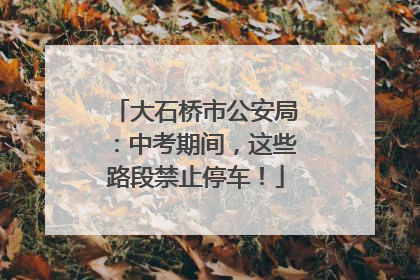 大石桥市公安局：中考期间，这些路段禁止停车！
