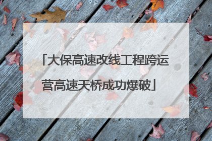 大保高速改线工程跨运营高速天桥成功爆破