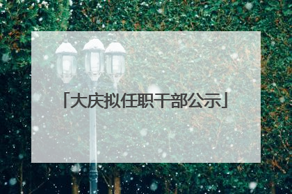 大庆拟任职干部公示
