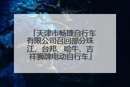 天津市畅捷自行车有限公司召回部分珠江、台邦、哈牛、吉祥狮牌电动自行车