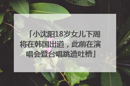 小沈阳18岁女儿下周将在韩国出道，此前在演唱会登台唱跳遭吐槽