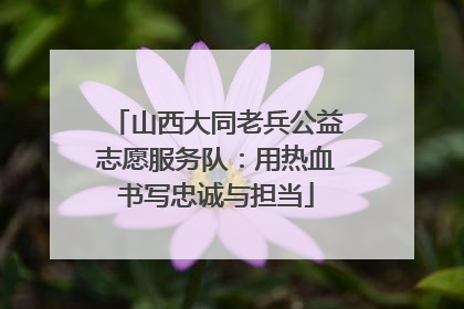 山西大同老兵公益志愿服务队：用热血书写忠诚与担当
