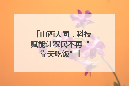 山西大同：科技赋能让农民不再“靠天吃饭”
