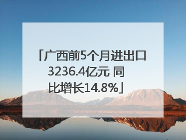 广西前5个月进出口3236.4亿元 同比增长14.8%
