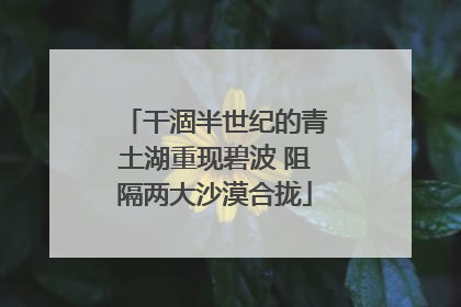 干涸半世纪的青土湖重现碧波 阻隔两大沙漠合拢