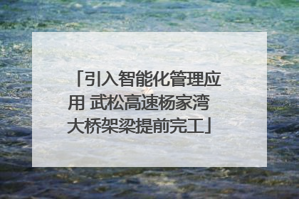 引入智能化管理应用 武松高速杨家湾大桥架梁提前完工