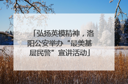 弘扬英模精神，洛阳公安举办“最美基层民警”宣讲活动