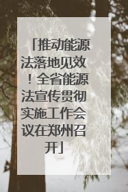 推动能源法落地见效！全省能源法宣传贯彻实施工作会议在郑州召开