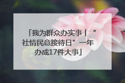 我为群众办实事丨“社情民意接待日”一年办成17件大事