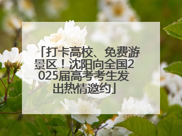 打卡高校、免费游景区！沈阳向全国2025届高考考生发出热情邀约