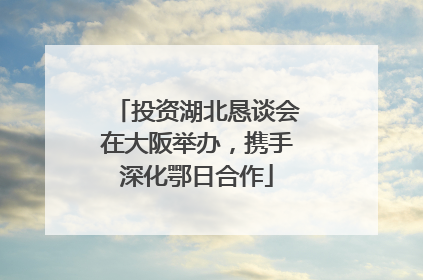 投资湖北恳谈会在大阪举办，携手深化鄂日合作
