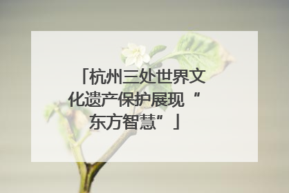 杭州三处世界文化遗产保护展现“东方智慧”