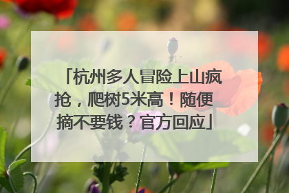 杭州多人冒险上山疯抢，爬树5米高！随便摘不要钱？官方回应