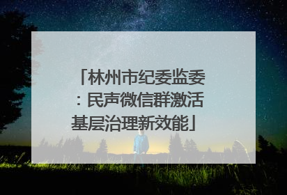 林州市纪委监委：民声微信群激活基层治理新效能