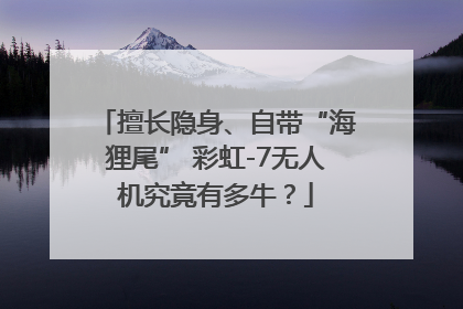 擅长隐身、自带“海狸尾” 彩虹-7无人机究竟有多牛？