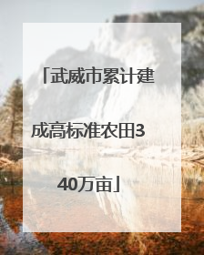武威市累计建成高标准农田340万亩