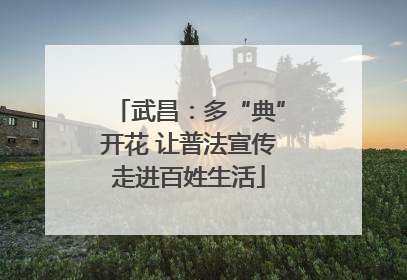 武昌：多“典”开花 让普法宣传走进百姓生活