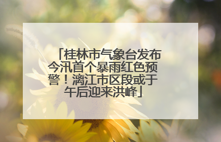 桂林市气象台发布今汛首个暴雨红色预警！漓江市区段或于午后迎来洪峰