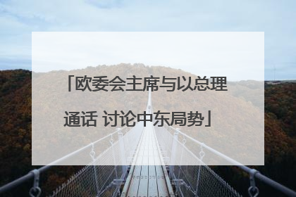 欧委会主席与以总理通话 讨论中东局势