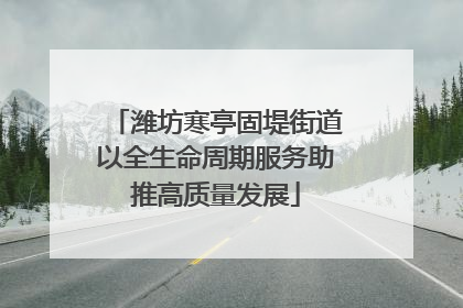 潍坊寒亭固堤街道以全生命周期服务助推高质量发展