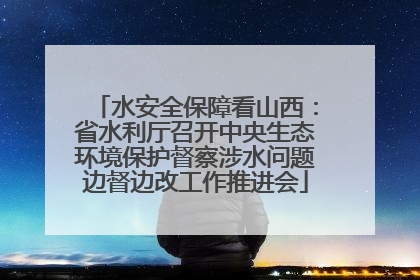 水安全保障看山西：省水利厅召开中央生态环境保护督察涉水问题边督边改工作推进会