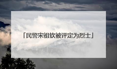 民警宋祖钦被评定为烈士