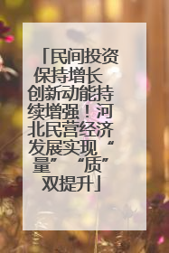 民间投资保持增长 创新动能持续增强！河北民营经济发展实现“量”“质”双提升