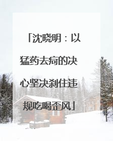 沈晓明：以猛药去疴的决心坚决刹住违规吃喝歪风