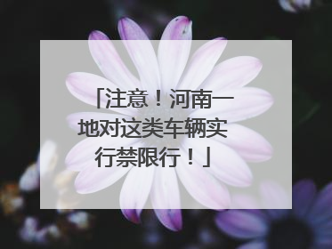 注意！河南一地对这类车辆实行禁限行！
