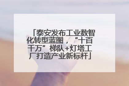 泰安发布工业数智化转型蓝图，“十百千万”梯队+灯塔工厂打造产业新标杆