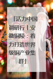 活力中国调研行丨安徽铜陵：着力打造世界级铜产业集群