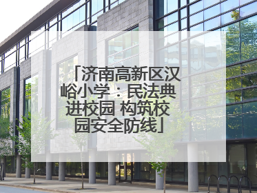 济南高新区汉峪小学：民法典进校园 构筑校园安全防线