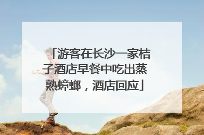 游客在长沙一家桔子酒店早餐中吃出蒸熟蟑螂，酒店回应