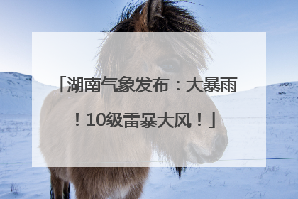 湖南气象发布：大暴雨！10级雷暴大风！