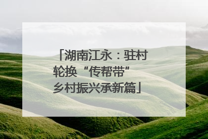 湖南江永：驻村轮换“传帮带” 乡村振兴承新篇