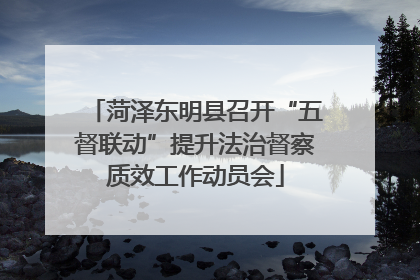 菏泽东明县召开“五督联动”提升法治督察质效工作动员会
