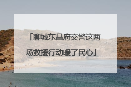 聊城东昌府交警这两场救援行动暖了民心