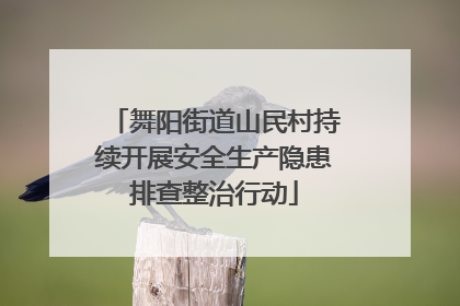 舞阳街道山民村持续开展安全生产隐患排查整治行动
