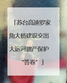 苏台高速罗家角大桥建设交出大运河遗产保护“答卷”