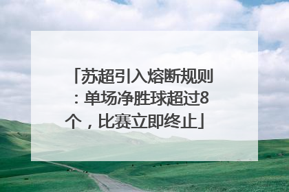 苏超引入熔断规则：单场净胜球超过8个，比赛立即终止