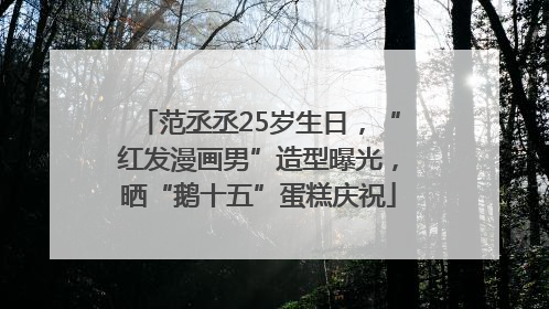 范丞丞25岁生日，“红发漫画男”造型曝光，晒“鹅十五”蛋糕庆祝