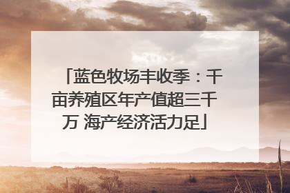 蓝色牧场丰收季：千亩养殖区年产值超三千万 海产经济活力足